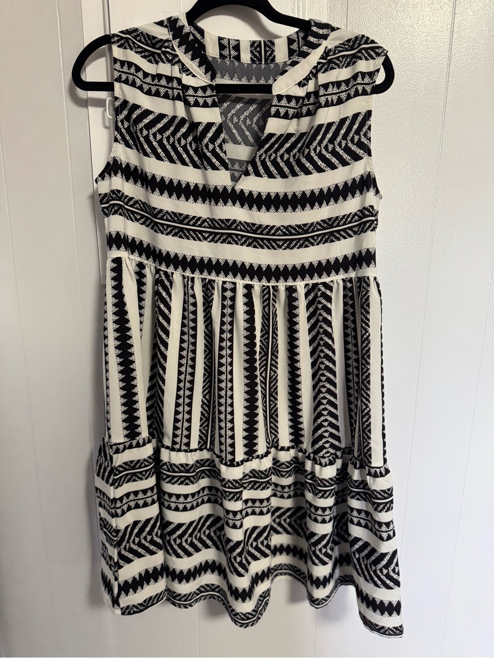 Cupshe Black and White Geometric Midi Dress